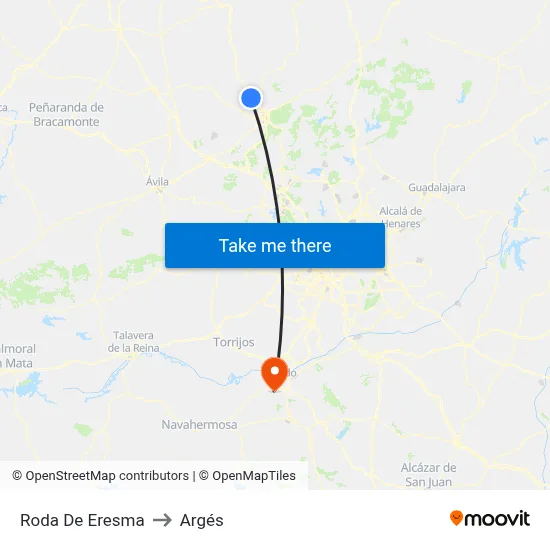 Roda De Eresma to Argés map