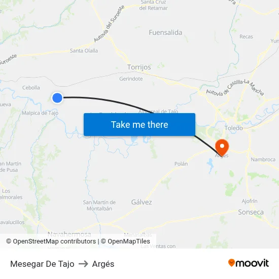 Mesegar De Tajo to Argés map