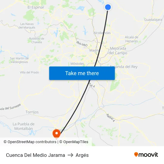 Cuenca Del Medio Jarama to Argés map