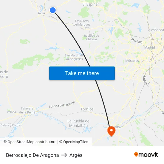 Berrocalejo De Aragona to Argés map