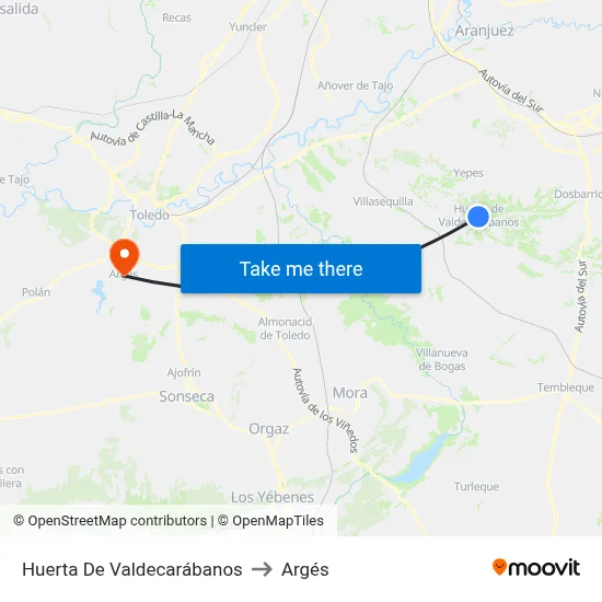 Huerta De Valdecarábanos to Argés map