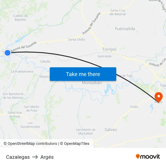 Cazalegas to Argés map