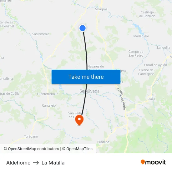 Aldehorno to La Matilla map