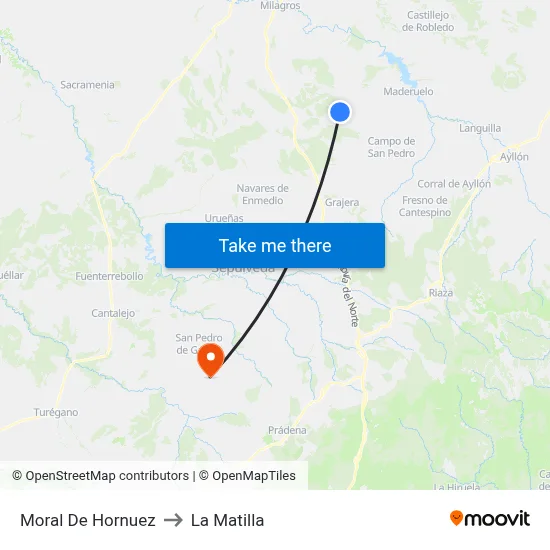 Moral De Hornuez to La Matilla map