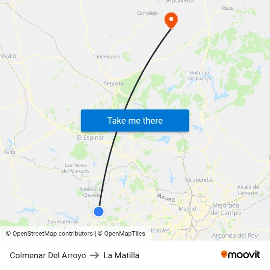 Colmenar Del Arroyo to La Matilla map