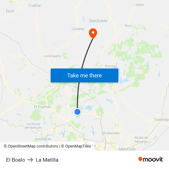 El Boalo to La Matilla map