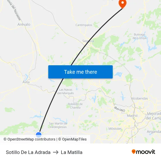 Sotillo De La Adrada to La Matilla map