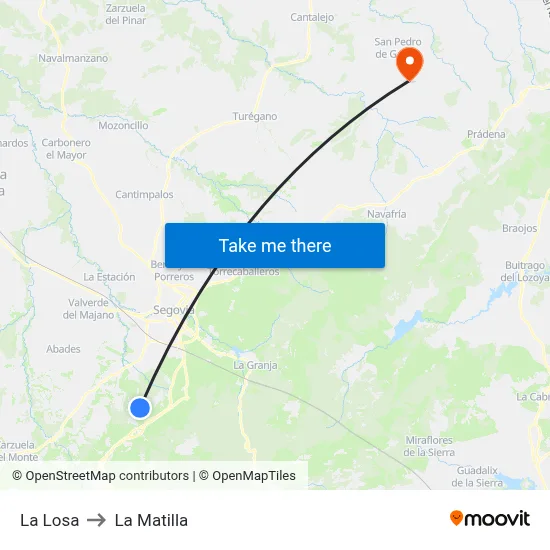 La Losa to La Matilla map