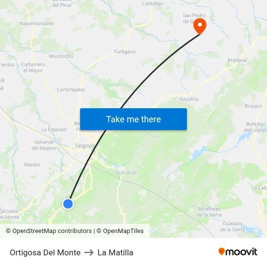 Ortigosa Del Monte to La Matilla map