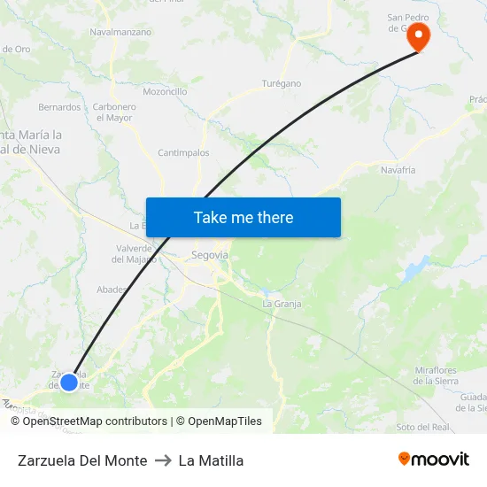Zarzuela Del Monte to La Matilla map
