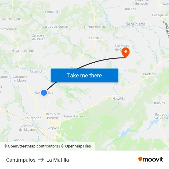 Cantimpalos to La Matilla map