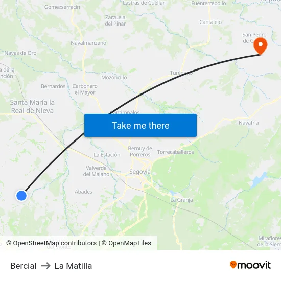 Bercial to La Matilla map