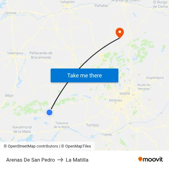 Arenas De San Pedro to La Matilla map
