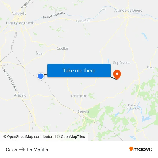 Coca to La Matilla map