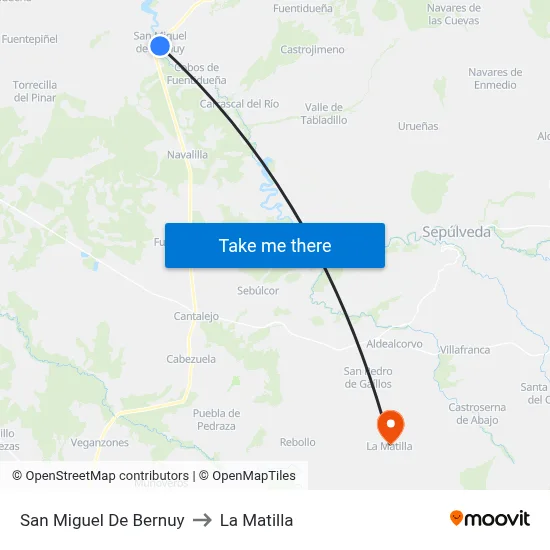 San Miguel De Bernuy to La Matilla map