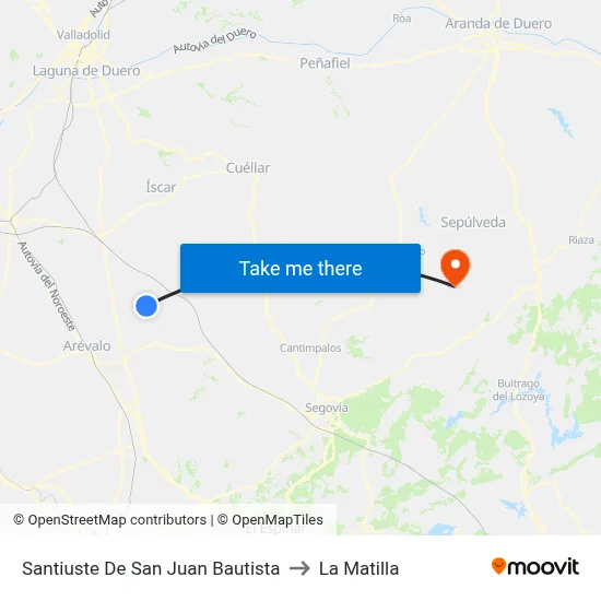 Santiuste De San Juan Bautista to La Matilla map