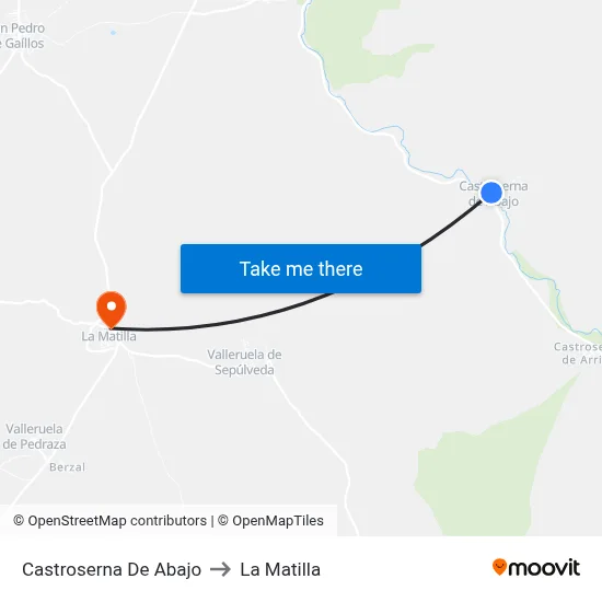Castroserna De Abajo to La Matilla map