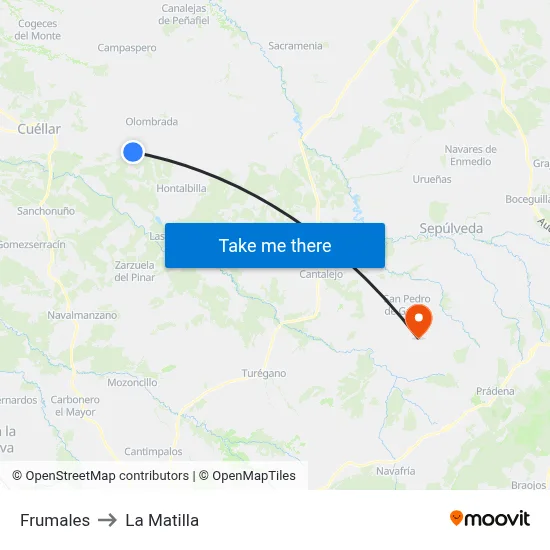 Frumales to La Matilla map