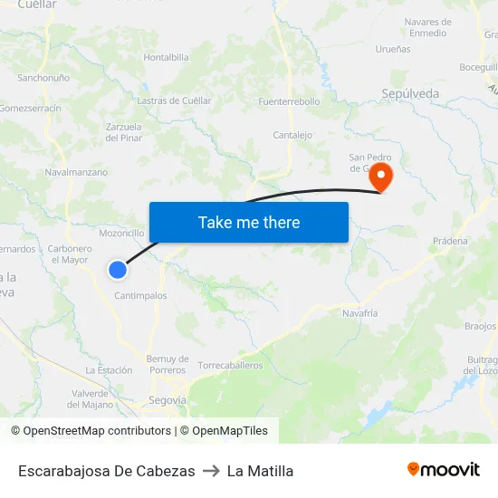 Escarabajosa De Cabezas to La Matilla map