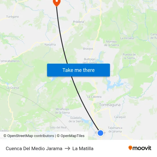 Cuenca Del Medio Jarama to La Matilla map