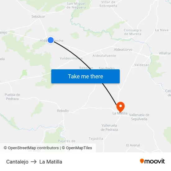 Cantalejo to La Matilla map