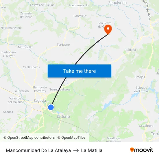 Mancomunidad De La Atalaya to La Matilla map