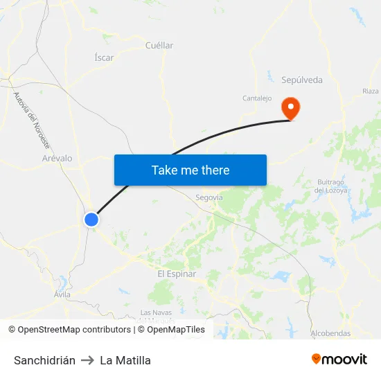 Sanchidrián to La Matilla map