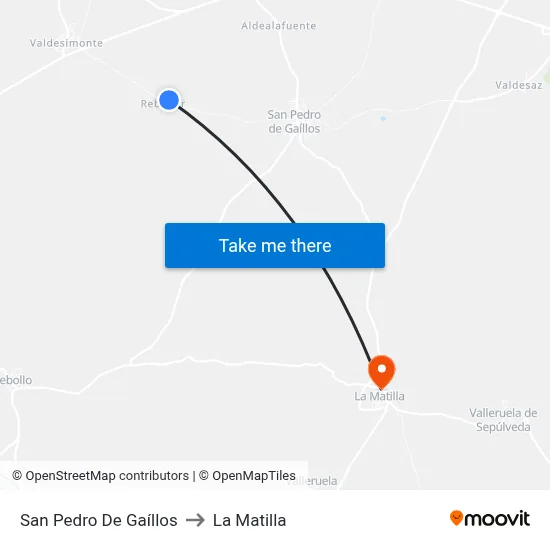 San Pedro De Gaíllos to La Matilla map