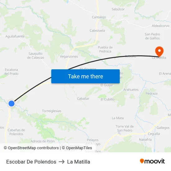 Escobar De Polendos to La Matilla map