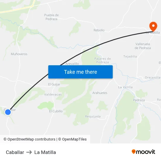 Caballar to La Matilla map