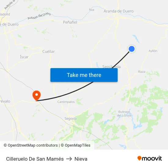 Cilleruelo De San Mamés to Nieva map