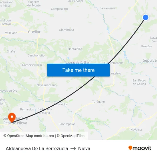 Aldeanueva De La Serrezuela to Nieva map