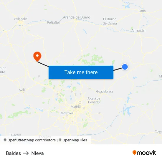 Baides to Nieva map