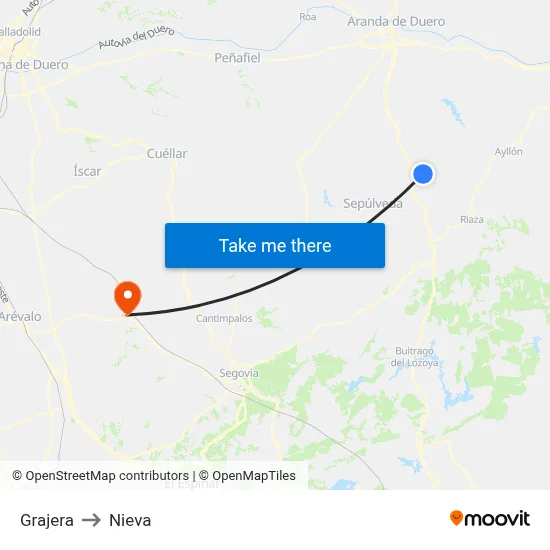 Grajera to Nieva map
