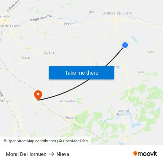 Moral De Hornuez to Nieva map