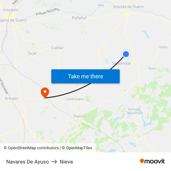 Navares De Ayuso to Nieva map