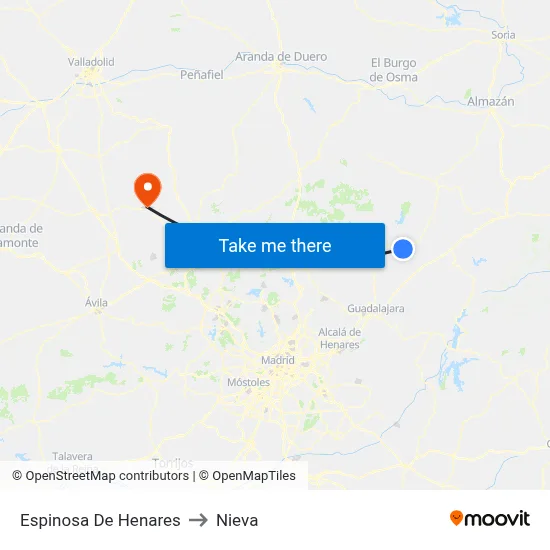 Espinosa De Henares to Nieva map
