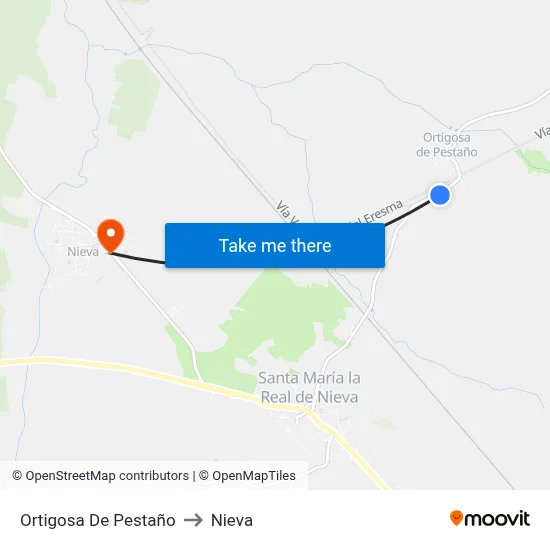 Ortigosa De Pestaño to Nieva map