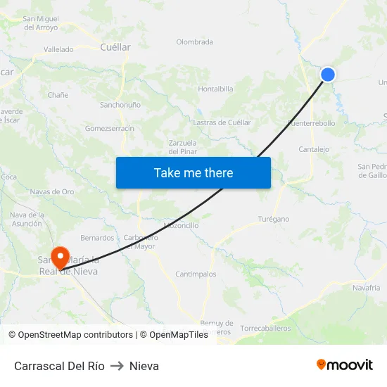 Carrascal Del Río to Nieva map