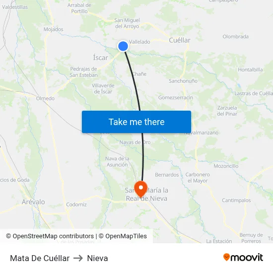 Mata De Cuéllar to Nieva map