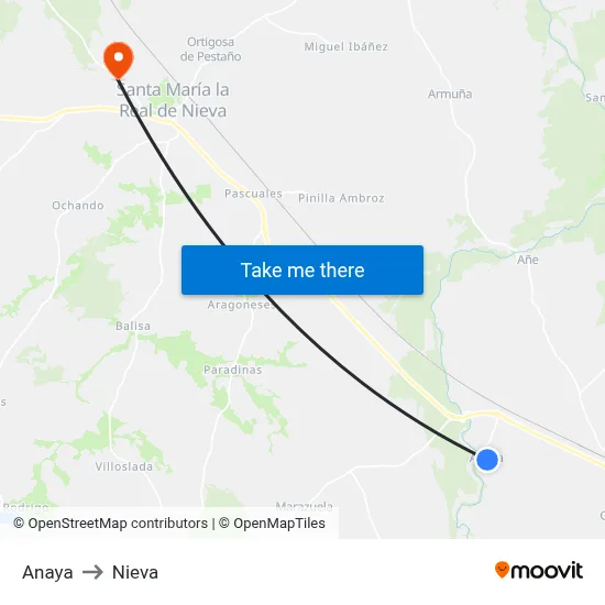 Anaya to Nieva map