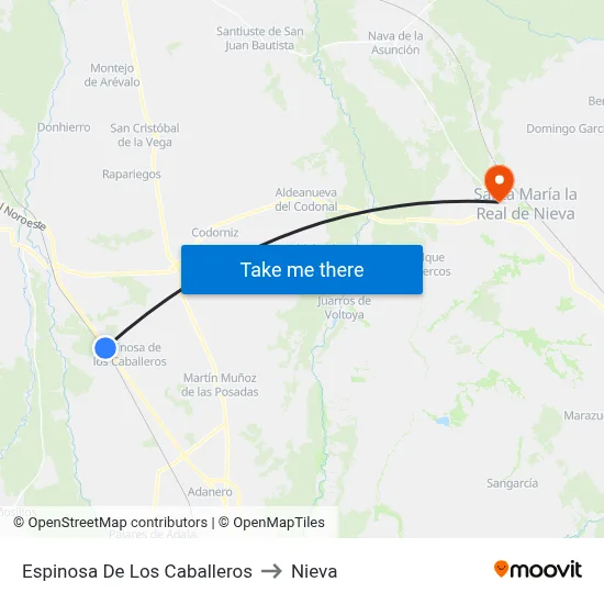 Espinosa De Los Caballeros to Nieva map