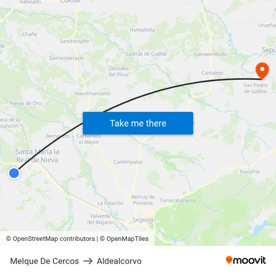 Melque De Cercos to Aldealcorvo map