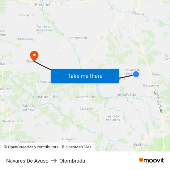 Navares De Ayuso to Olombrada map