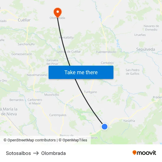 Sotosalbos to Olombrada map