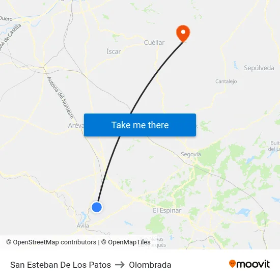 San Esteban De Los Patos to Olombrada map
