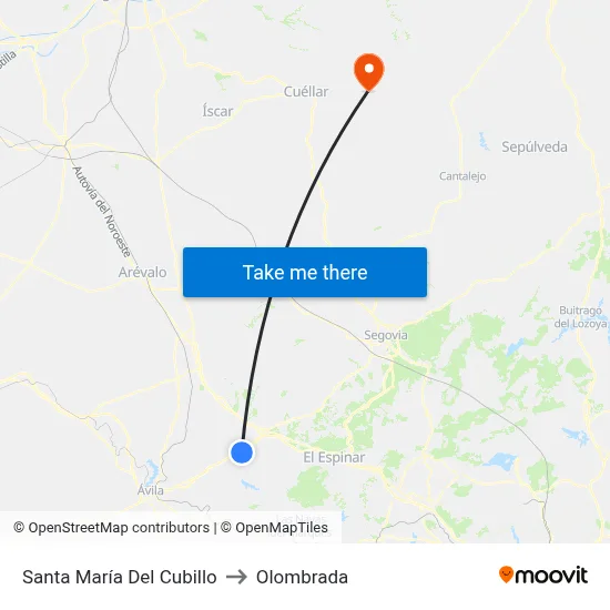Santa María Del Cubillo to Olombrada map