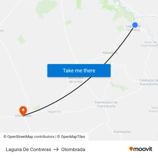 Laguna De Contreras to Olombrada map