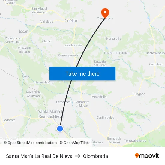 Santa María La Real De Nieva to Olombrada map