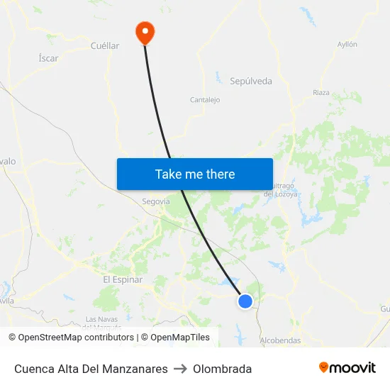Cuenca Alta Del Manzanares to Olombrada map